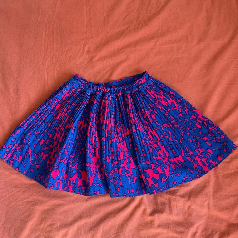 Vintage Erica Bright blue and pink tennis mini skirt. Size small.